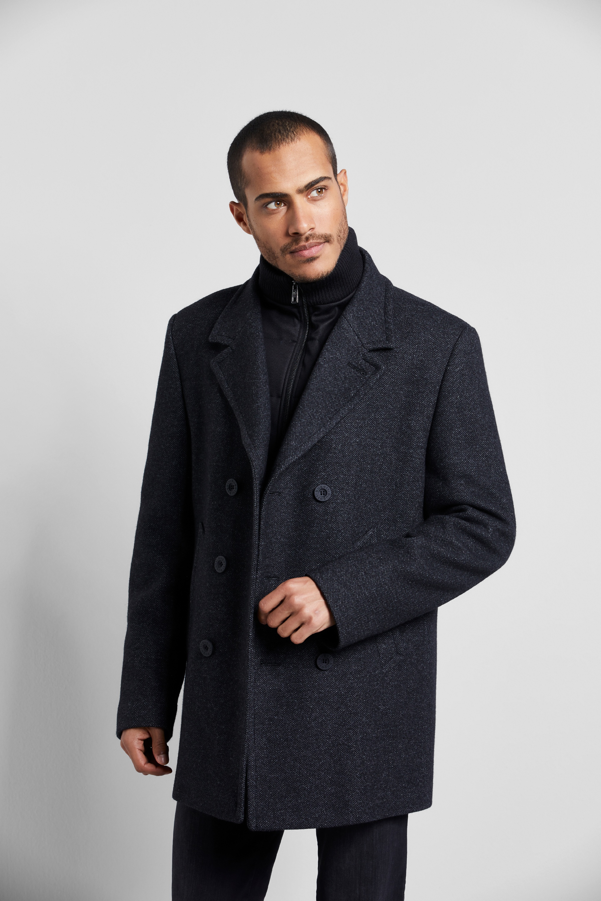 Grilld double breasted on sale wool pea coat