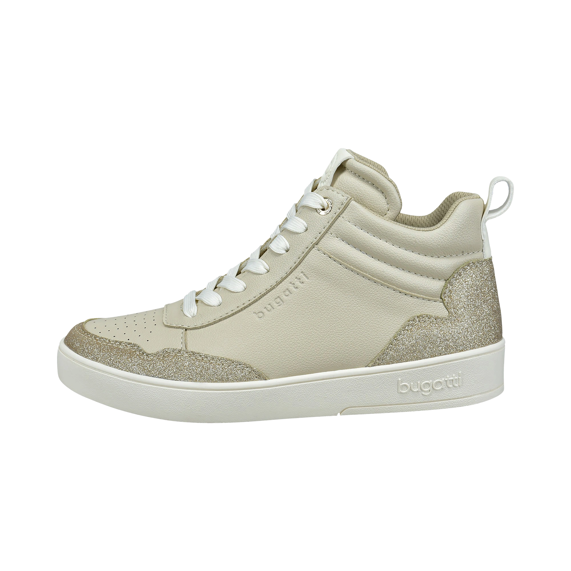 Sneaker mit hohem Schaft in beige