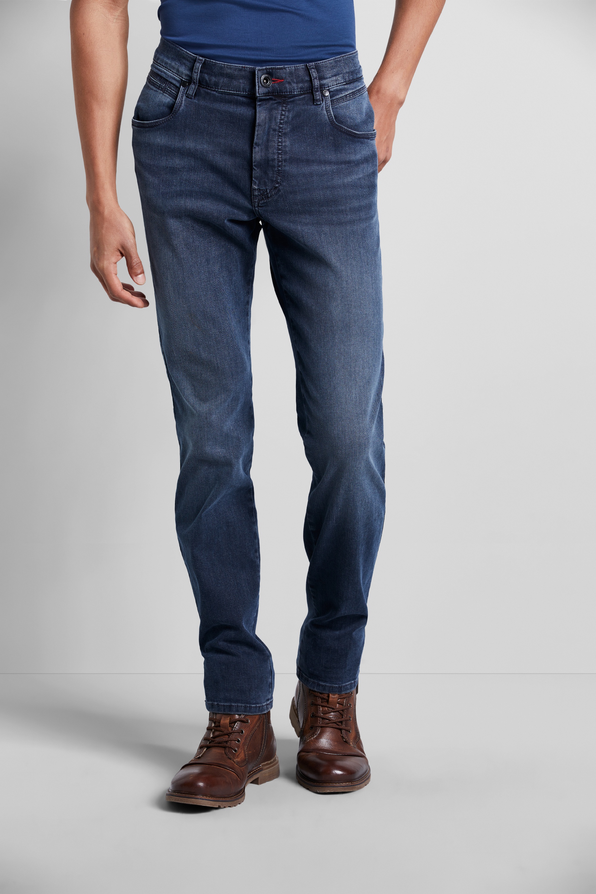 5-Pocket-Jeans im Used Wash Look in marine