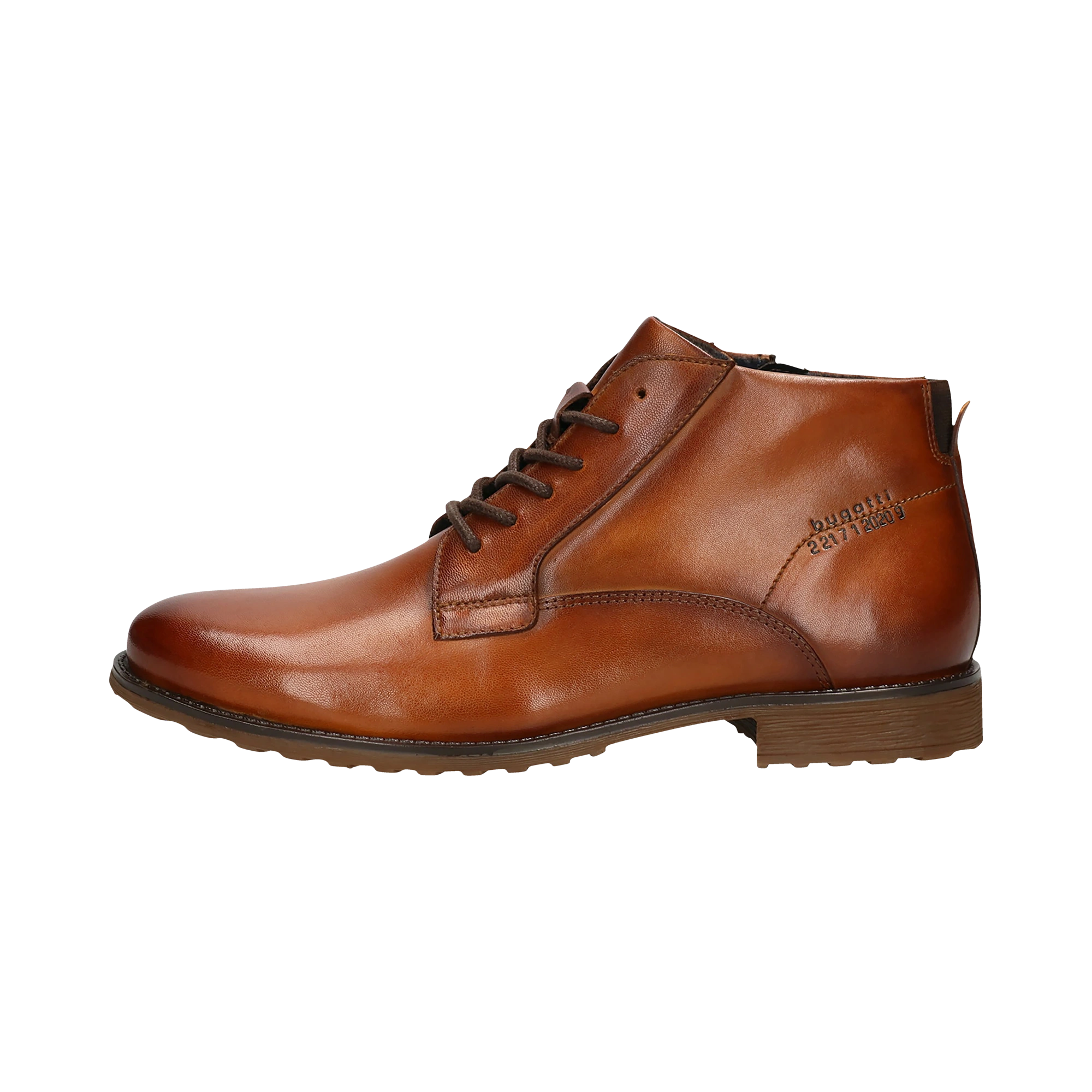 Schnürschuh in edlem Design in cognac