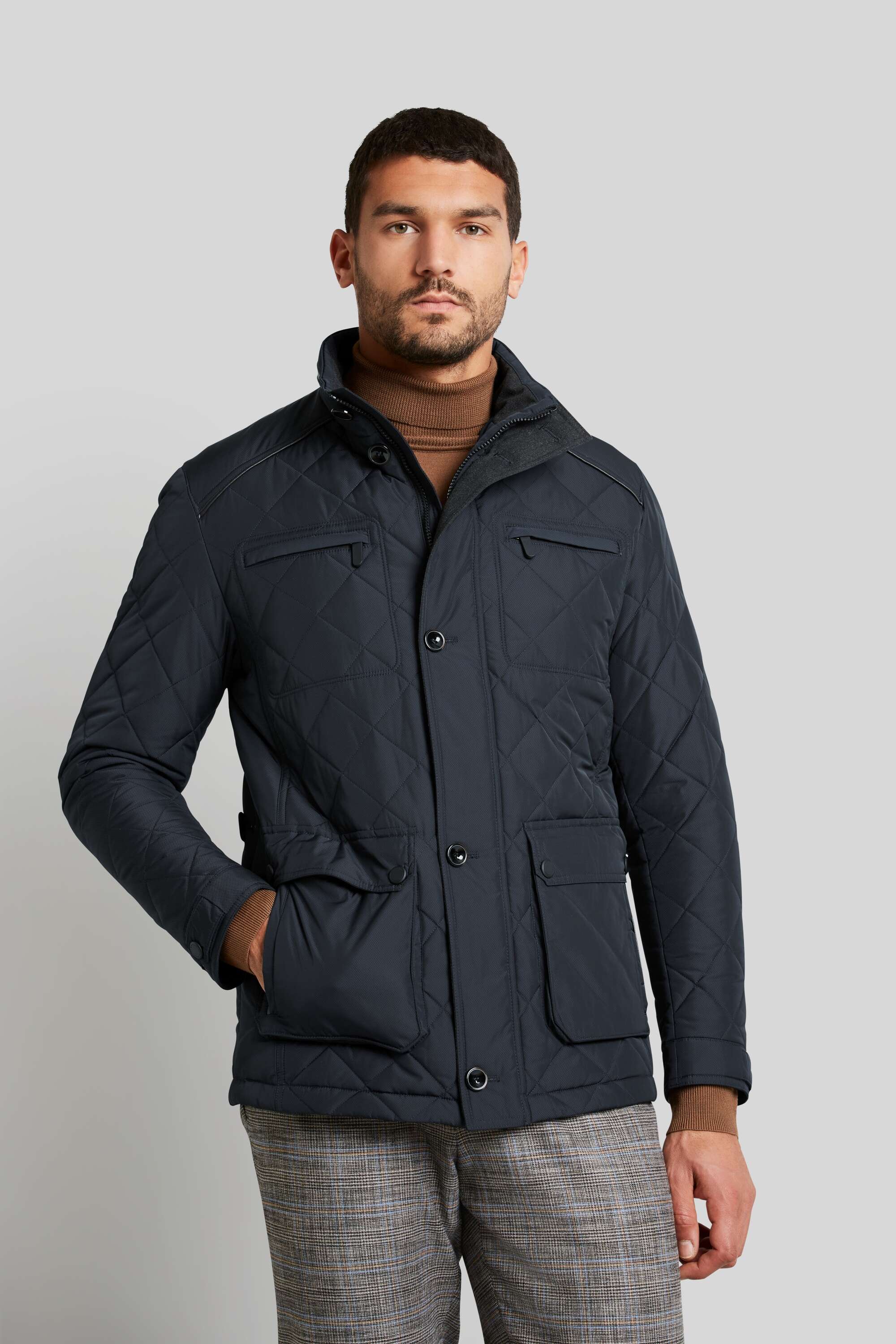 Jacket with diamond quilting in navy | bugatti