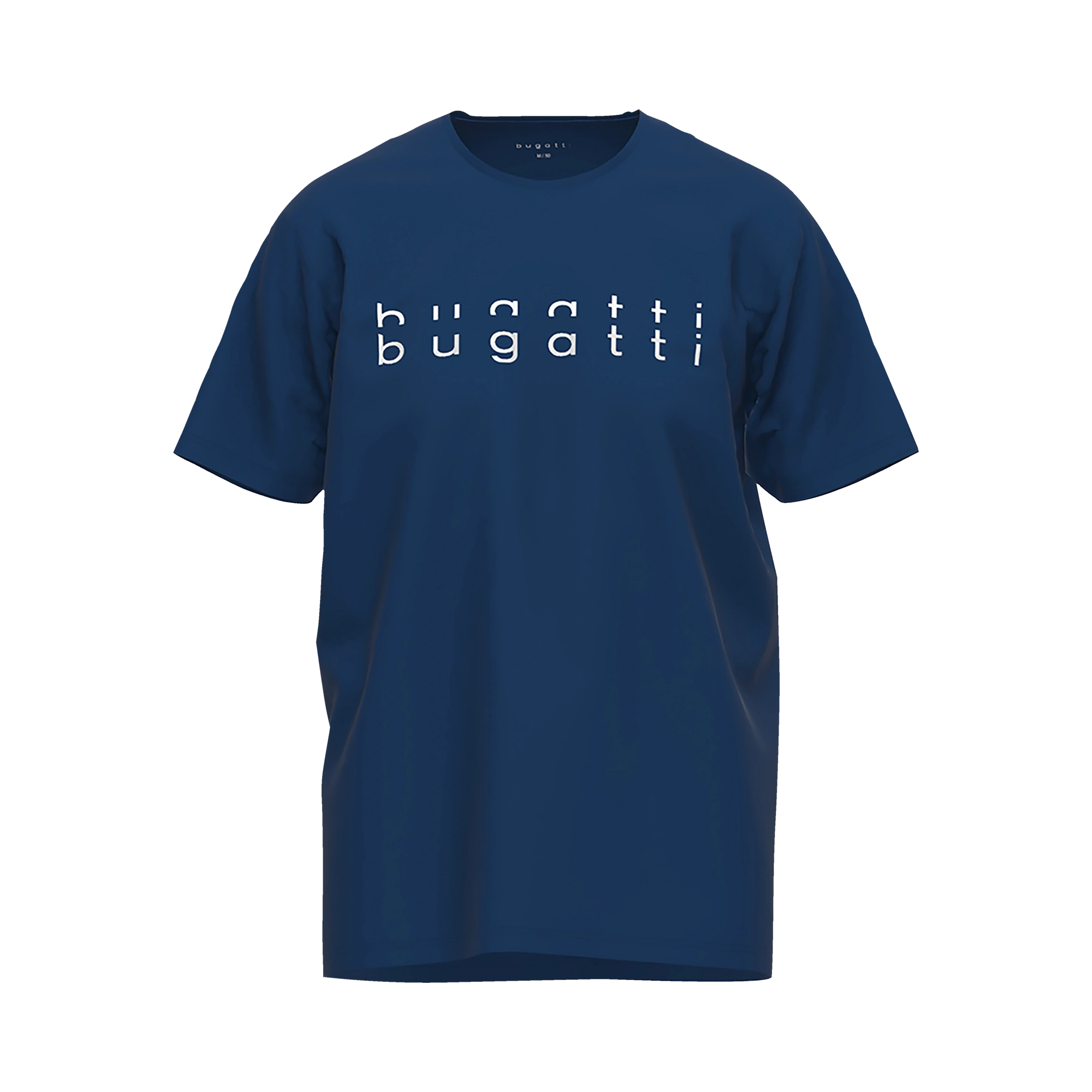 T-Shirt mit bugatti Schriftzug in marine