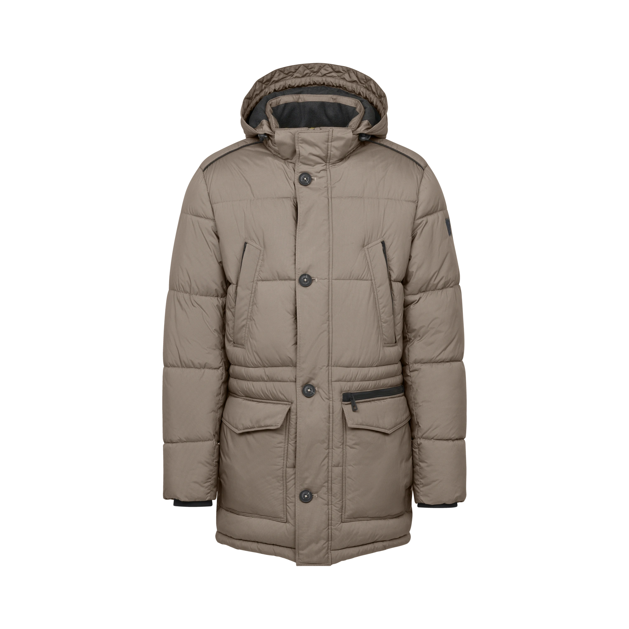 Steppparka mit Stehkragen in beige