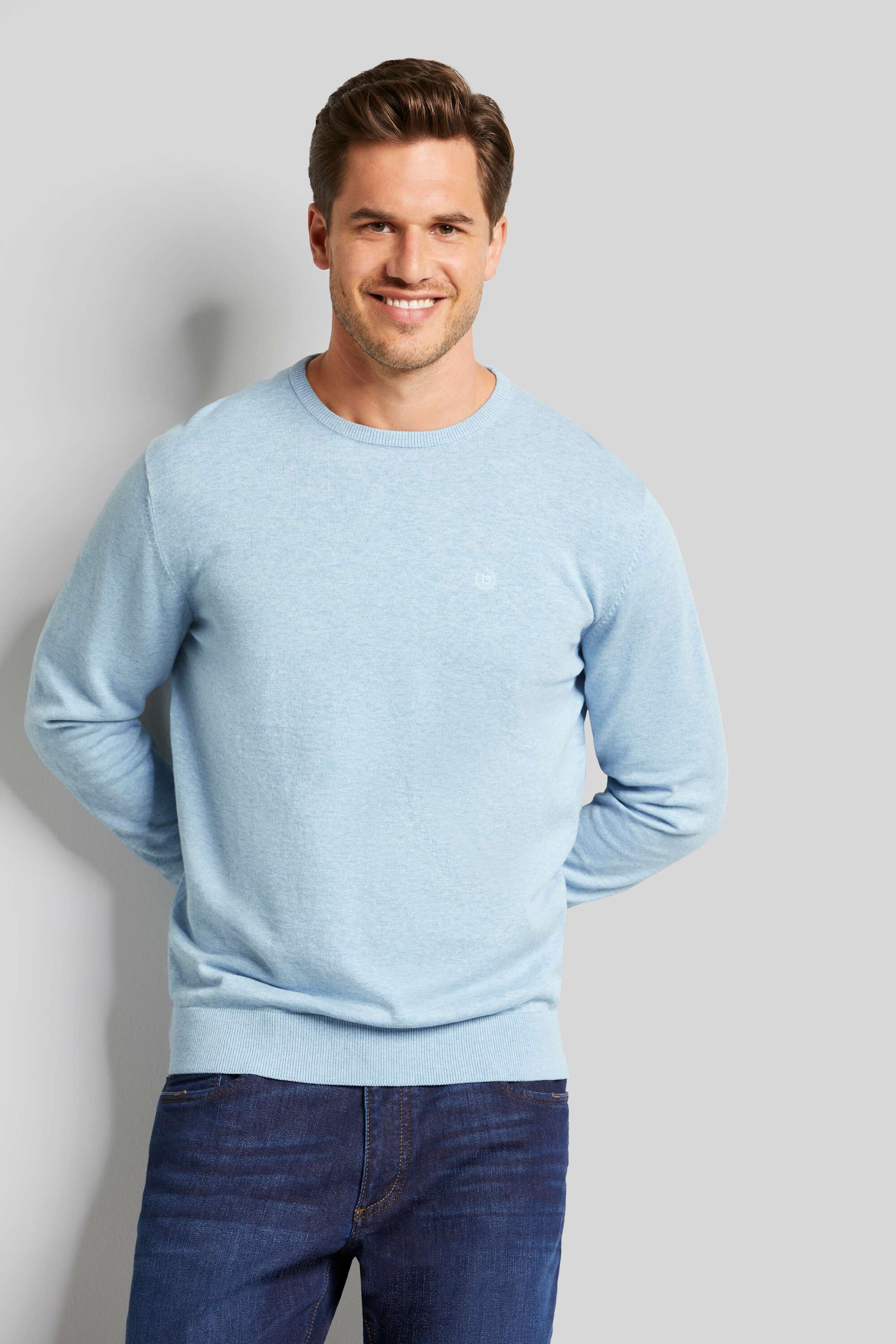 Pullover aus reiner Baumwolle in hellblau