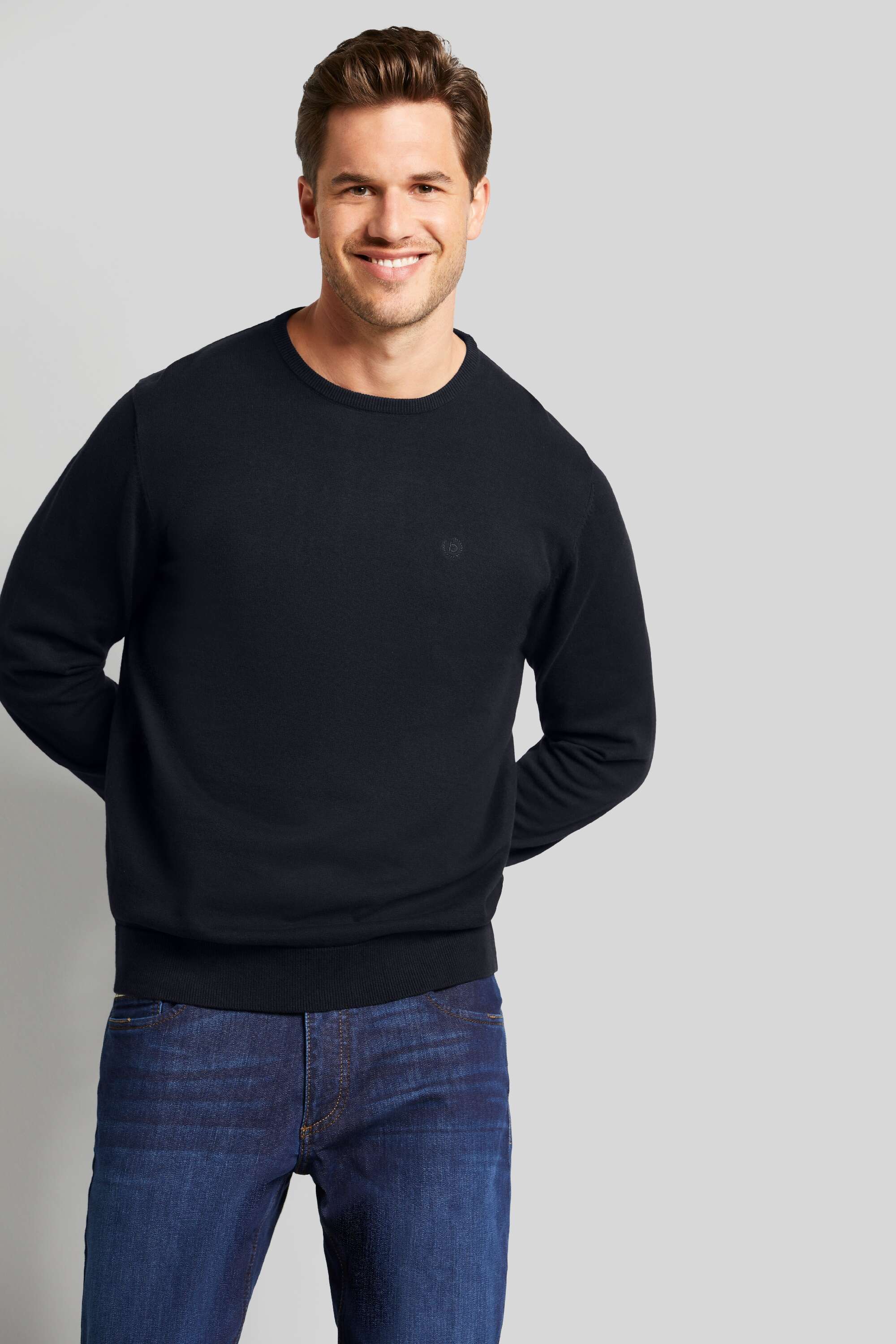 marine Pullover | reiner in bugatti aus Baumwolle