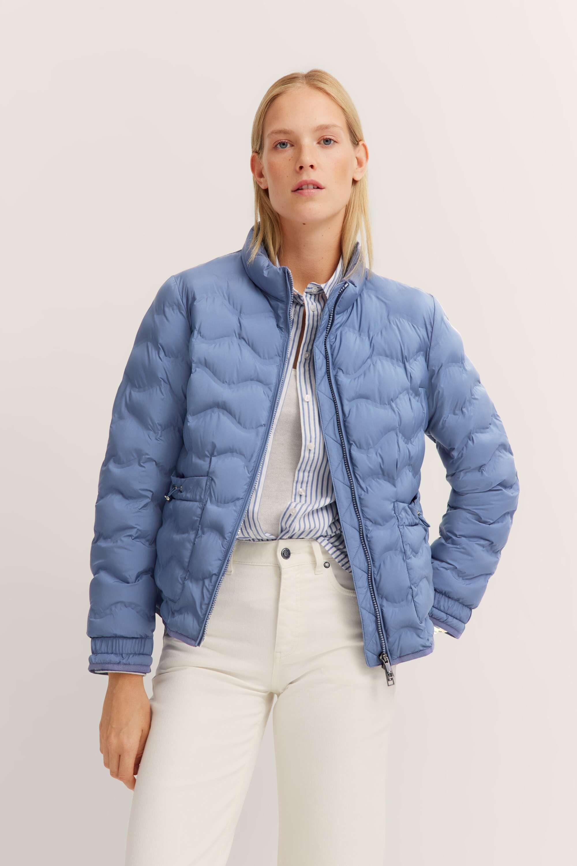 Blouson mit Stehkragen in blau