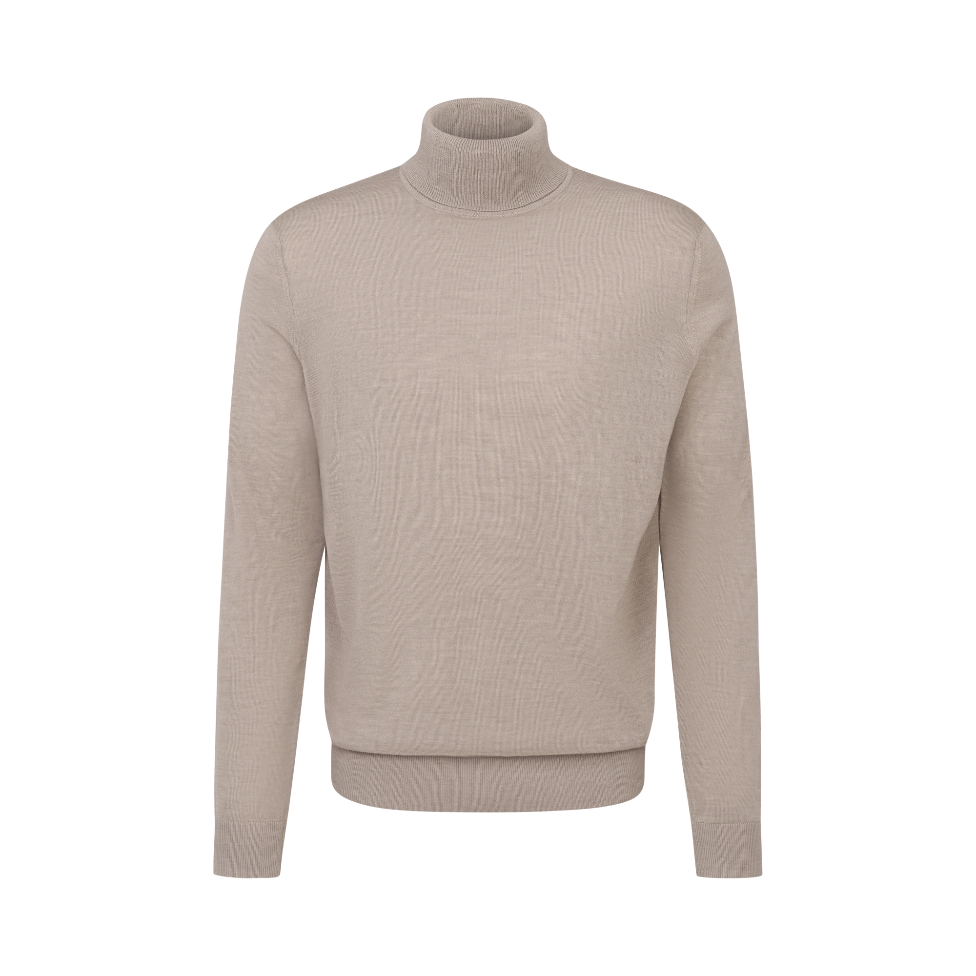 Rollkragenpullover aus 100 % Merinowolle in beige