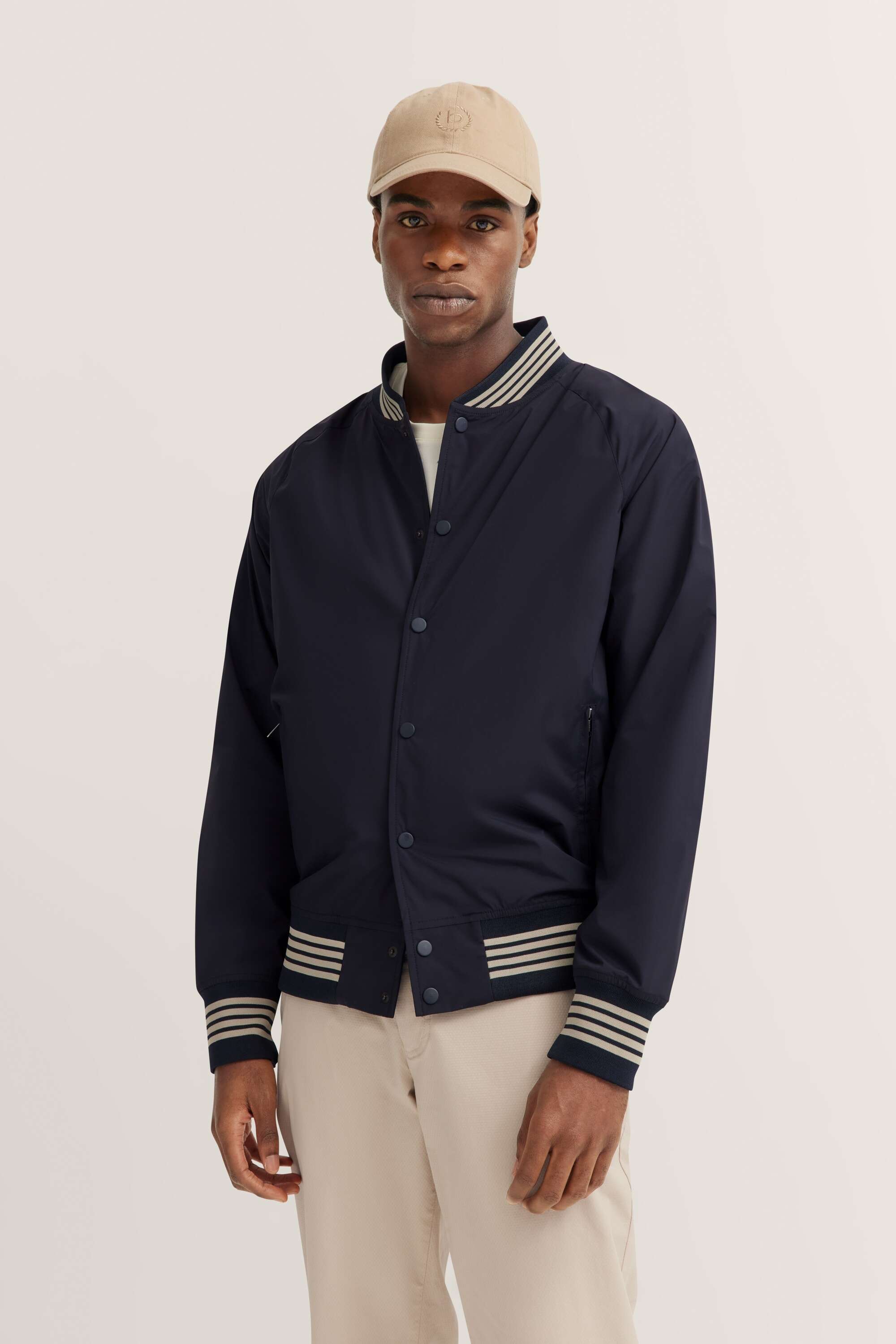 Blouson mit Collegekragen in marine