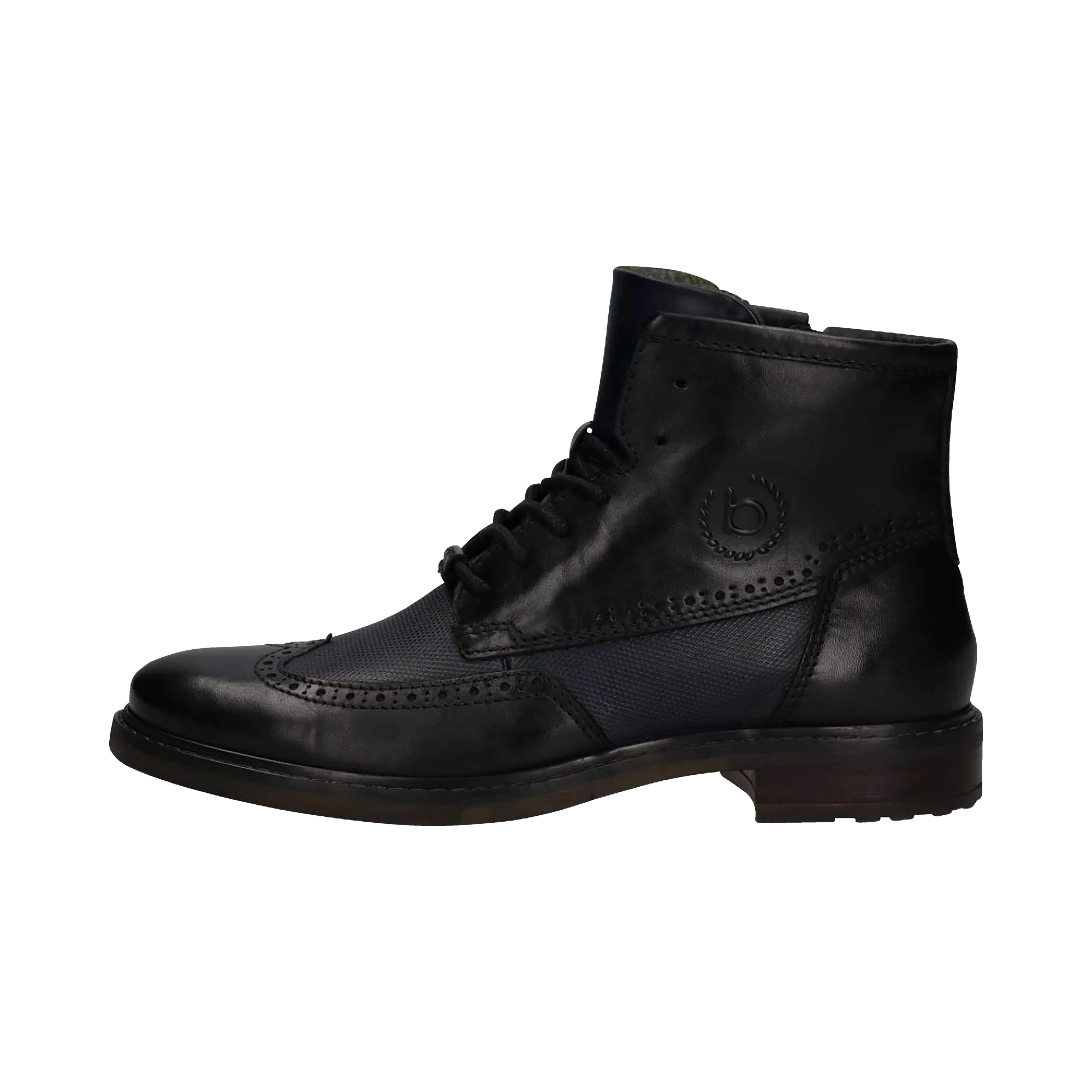 Schnürstiefel aus Leder in schwarz