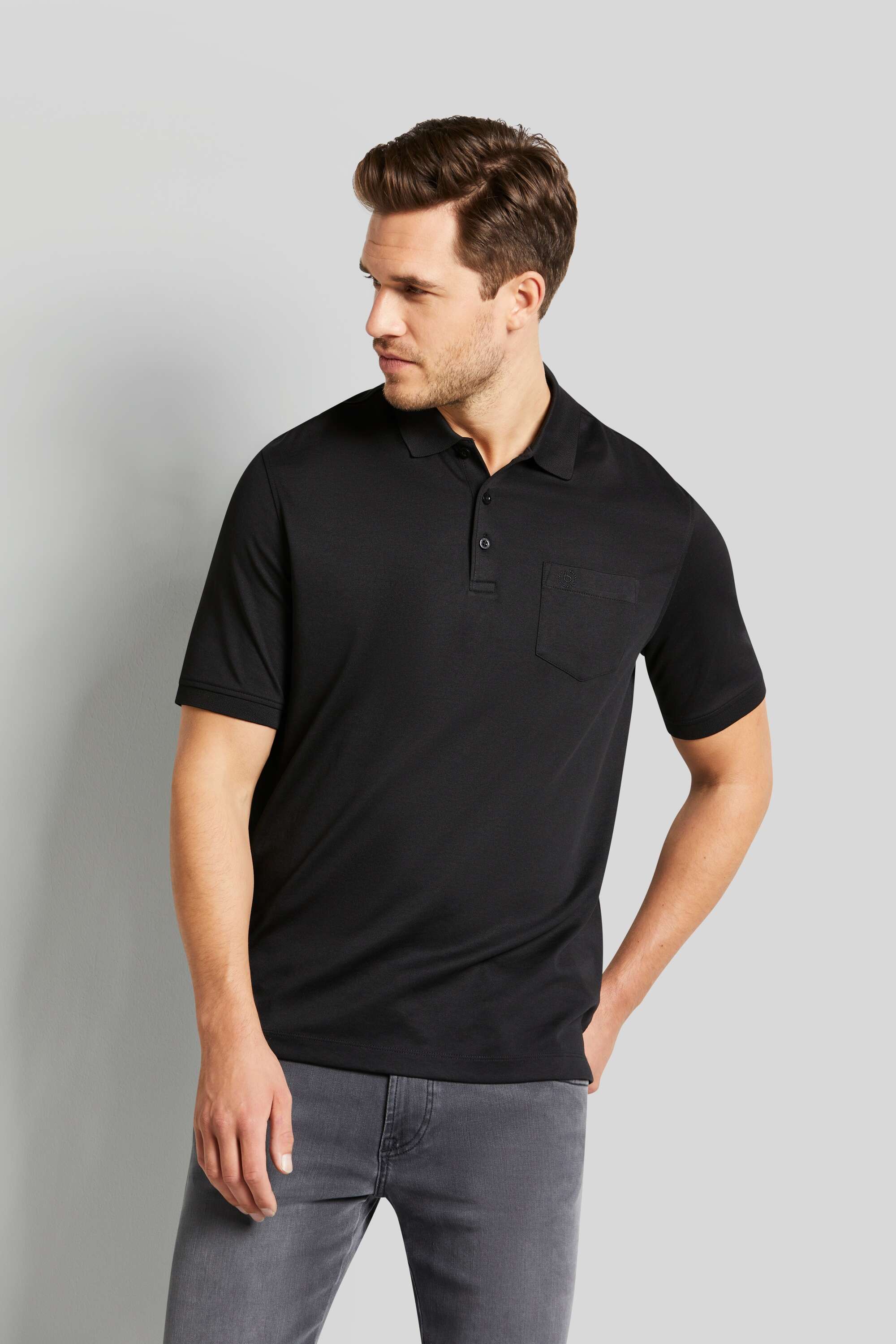 Polohemd besonders soft in schwarz