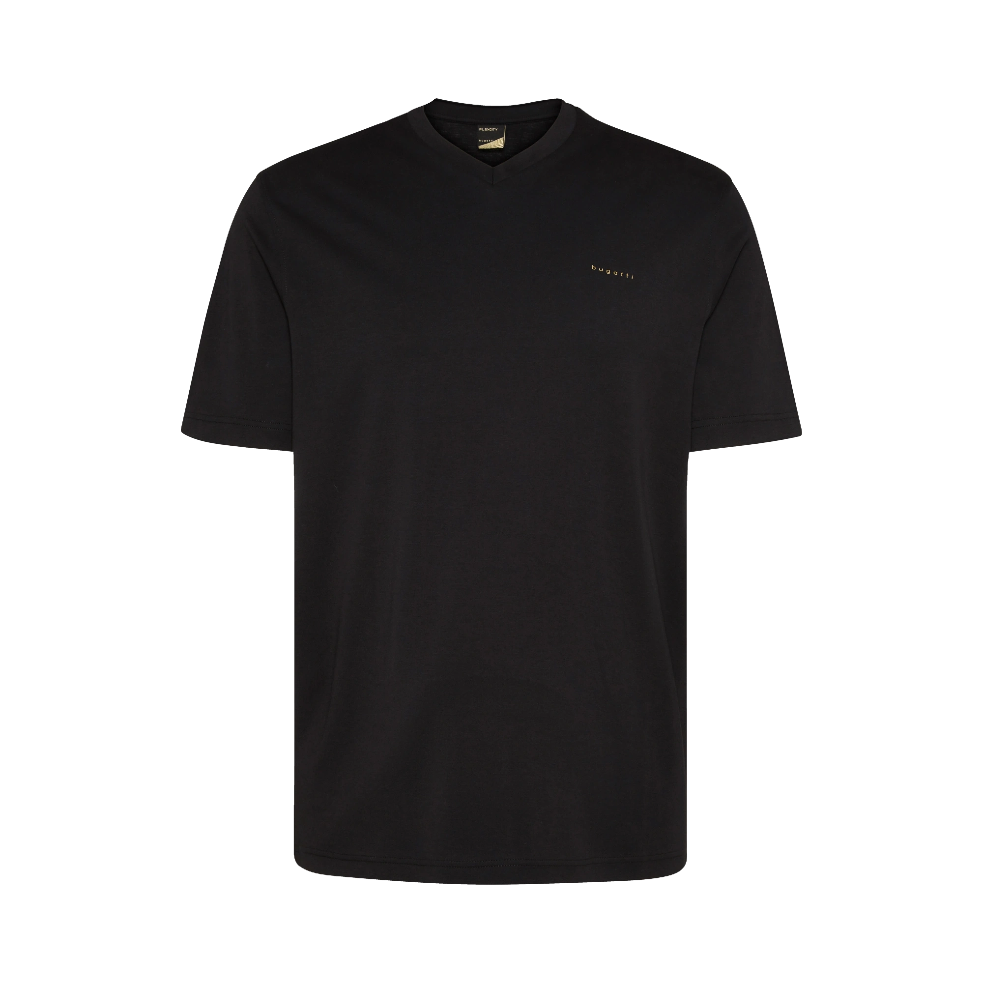 T-Shirt mit V-Ausschnitt in schwarz
