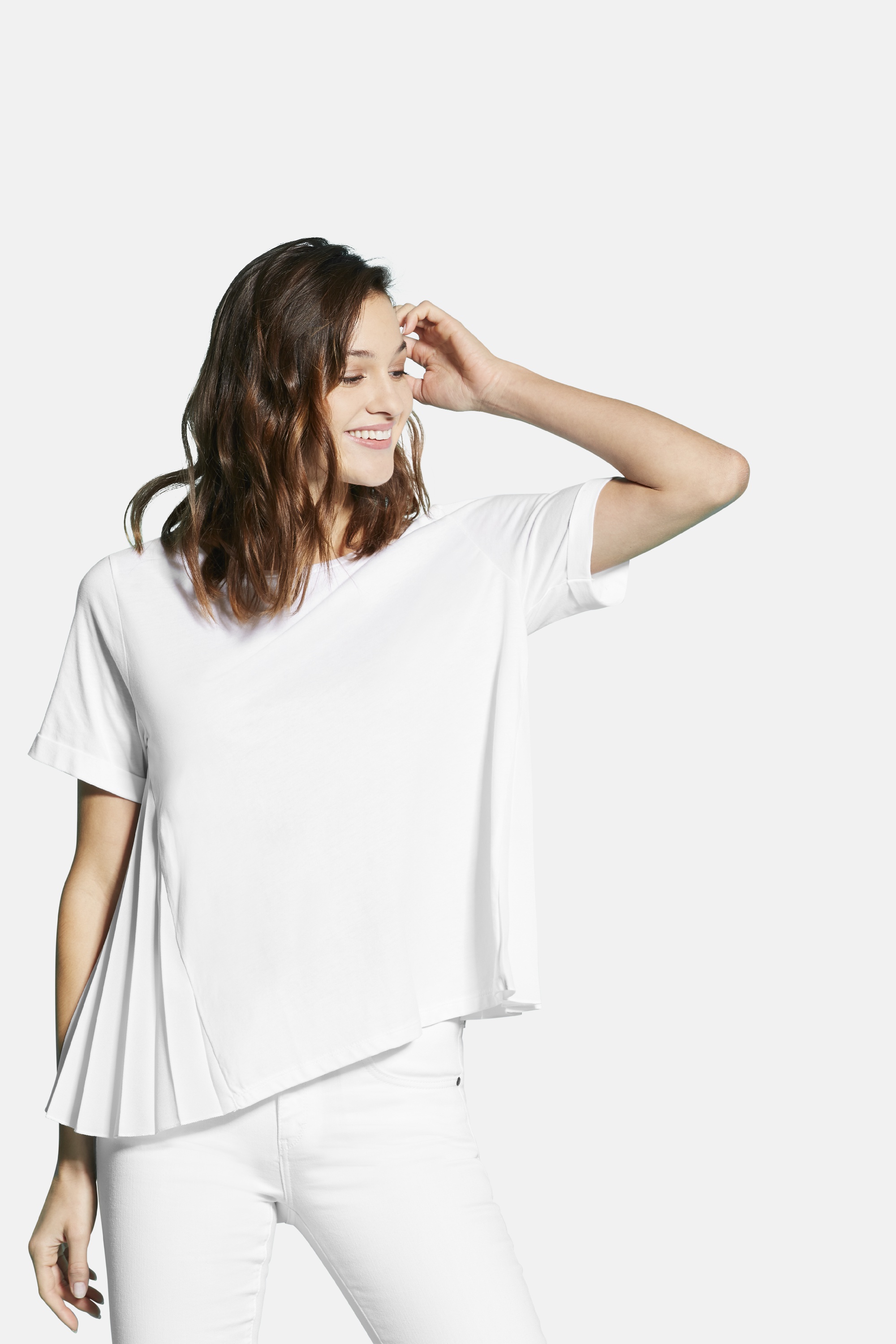 in trendy a T-shirt in blend | material bugatti white