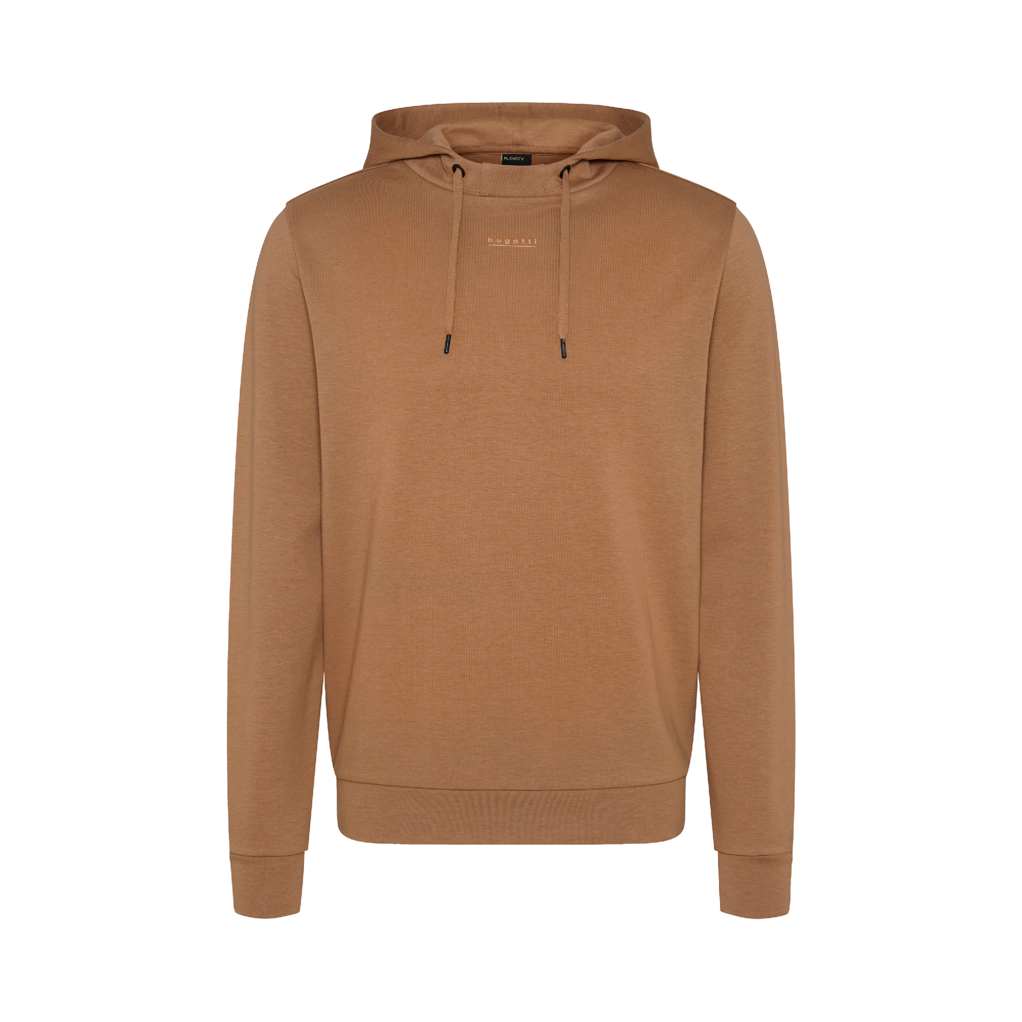 Hooded sweatshirt With small logo print in gold in cognac | bugatti
