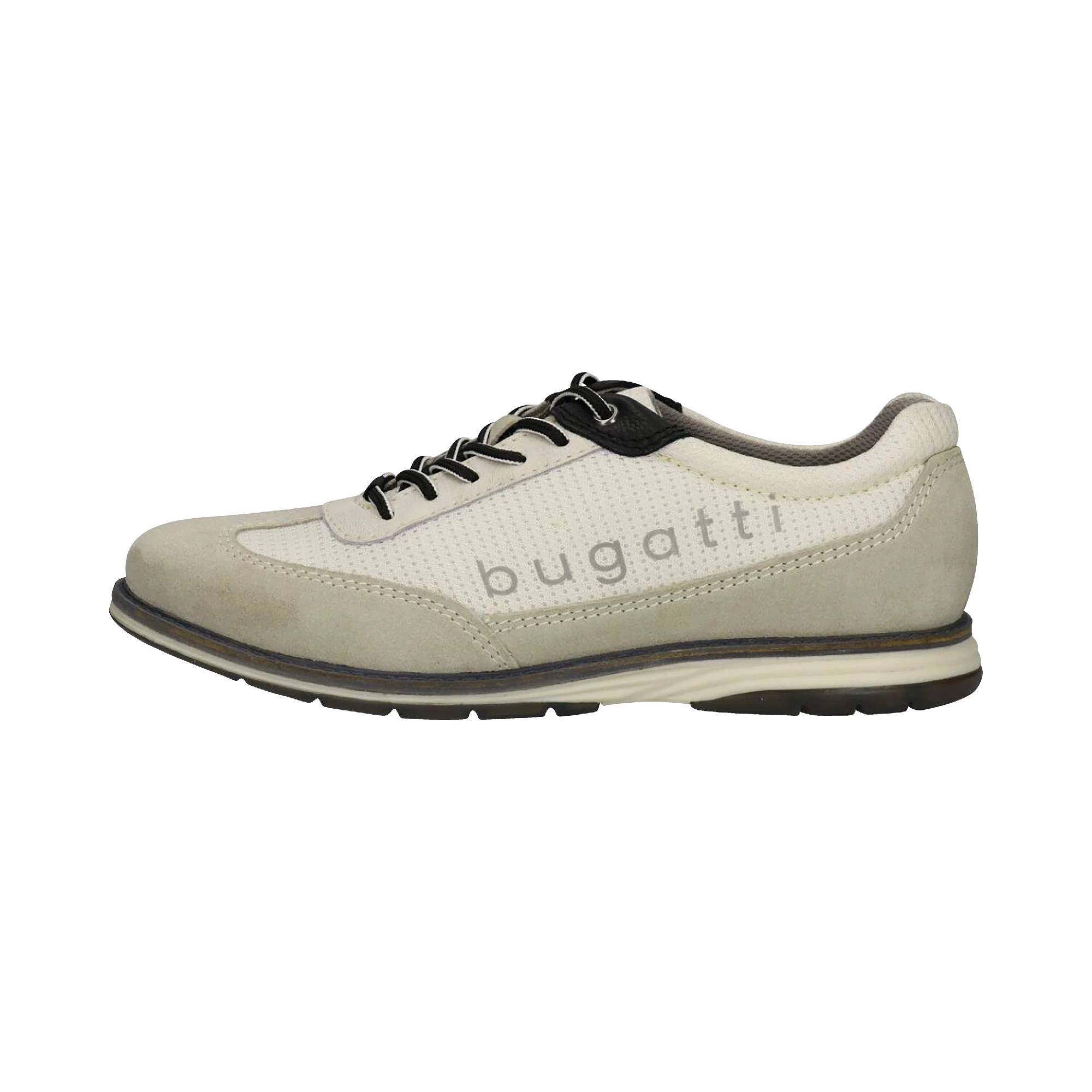 Sneaker mit bugatti Schriftzug in beige