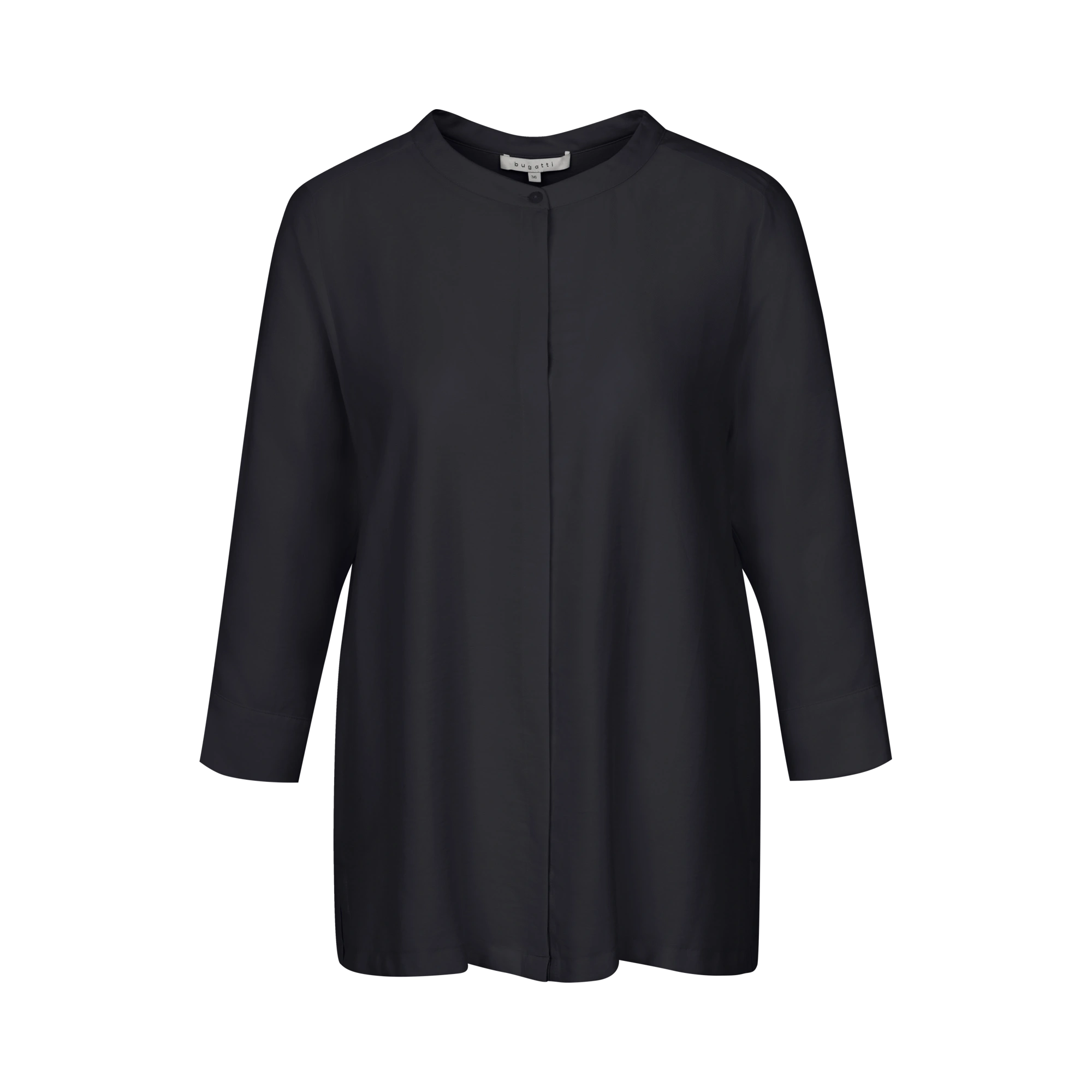 Bluse mit Rundhals in schwarz