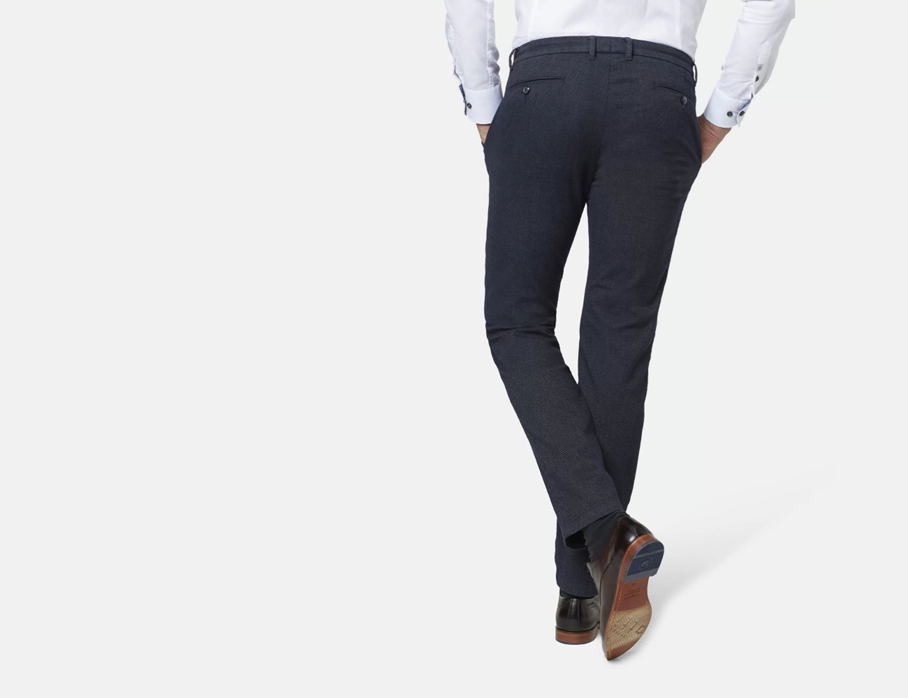 Buy Next Men Blue Slim Fit Solid Formal Trousers - Trousers for Men 7642997  | Myntra