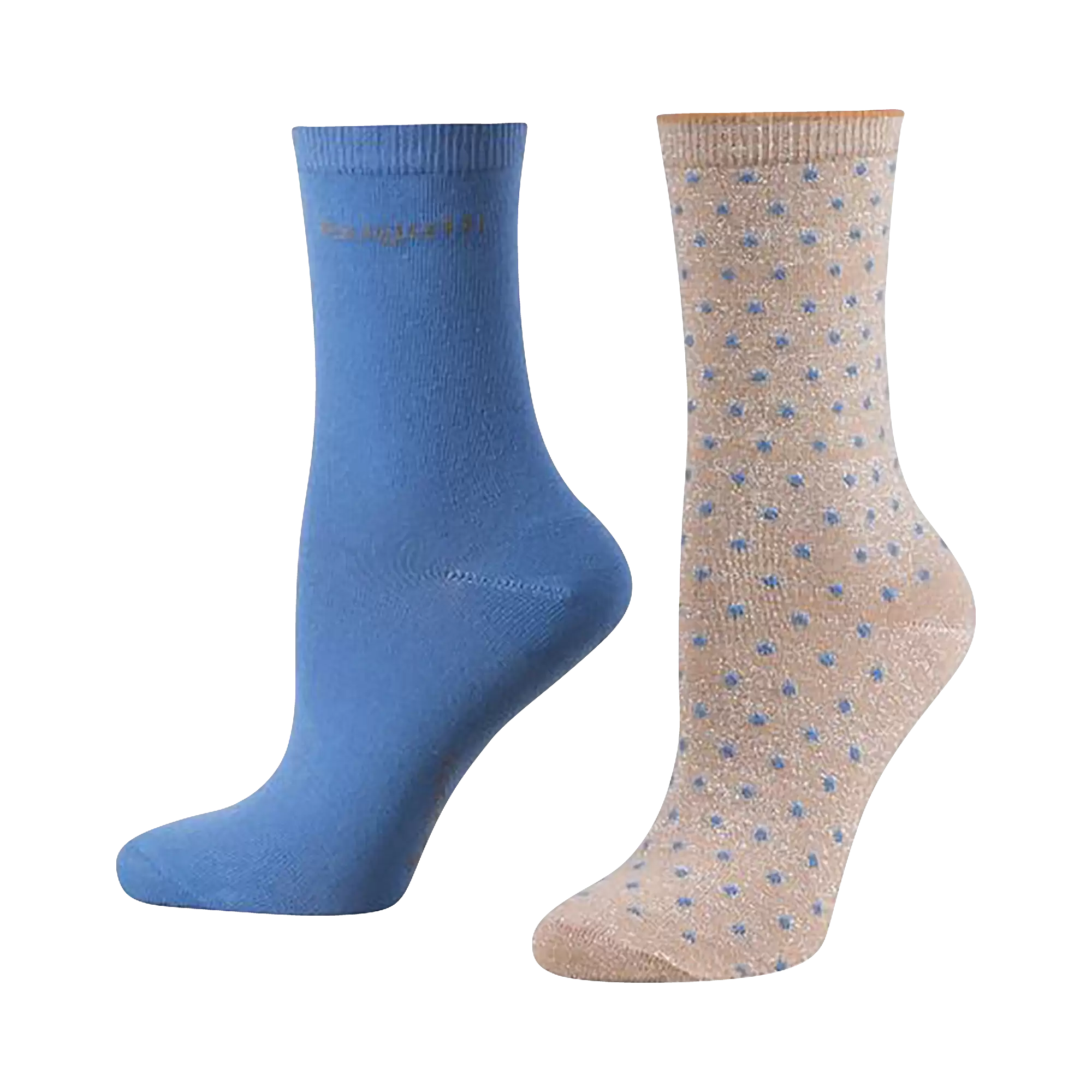 Socks in a practical 2-pack in beige - View: Bust front