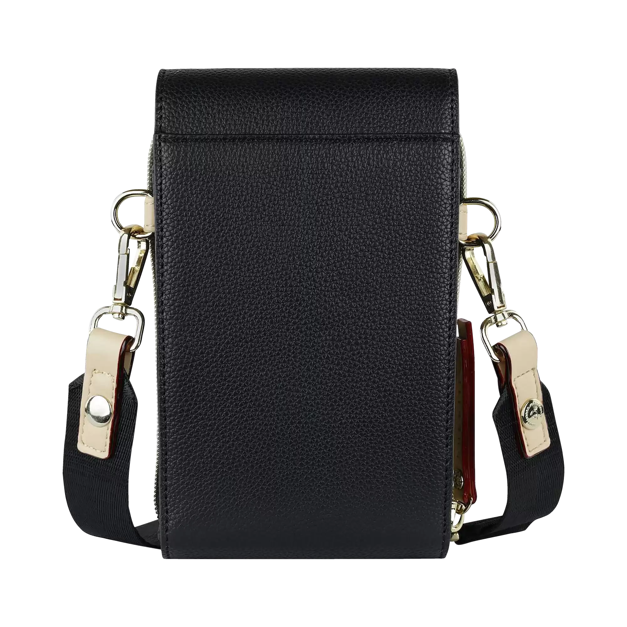 Crossover purse with a front pocket in black bugatti