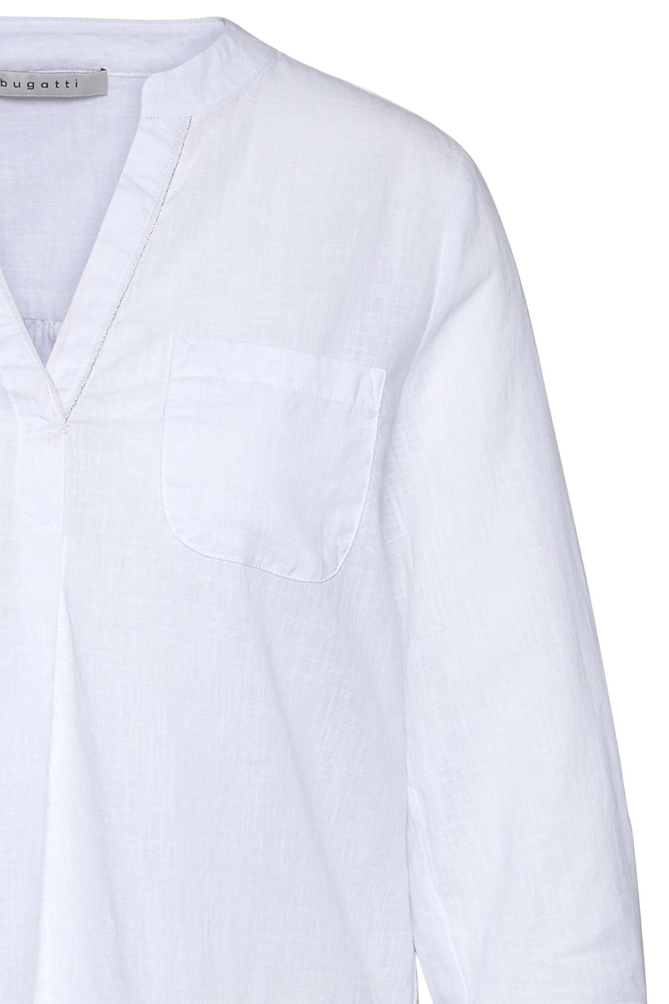 Bluse aus leichtem Leinen-Baumwoll-Mix weiß bugatti in 