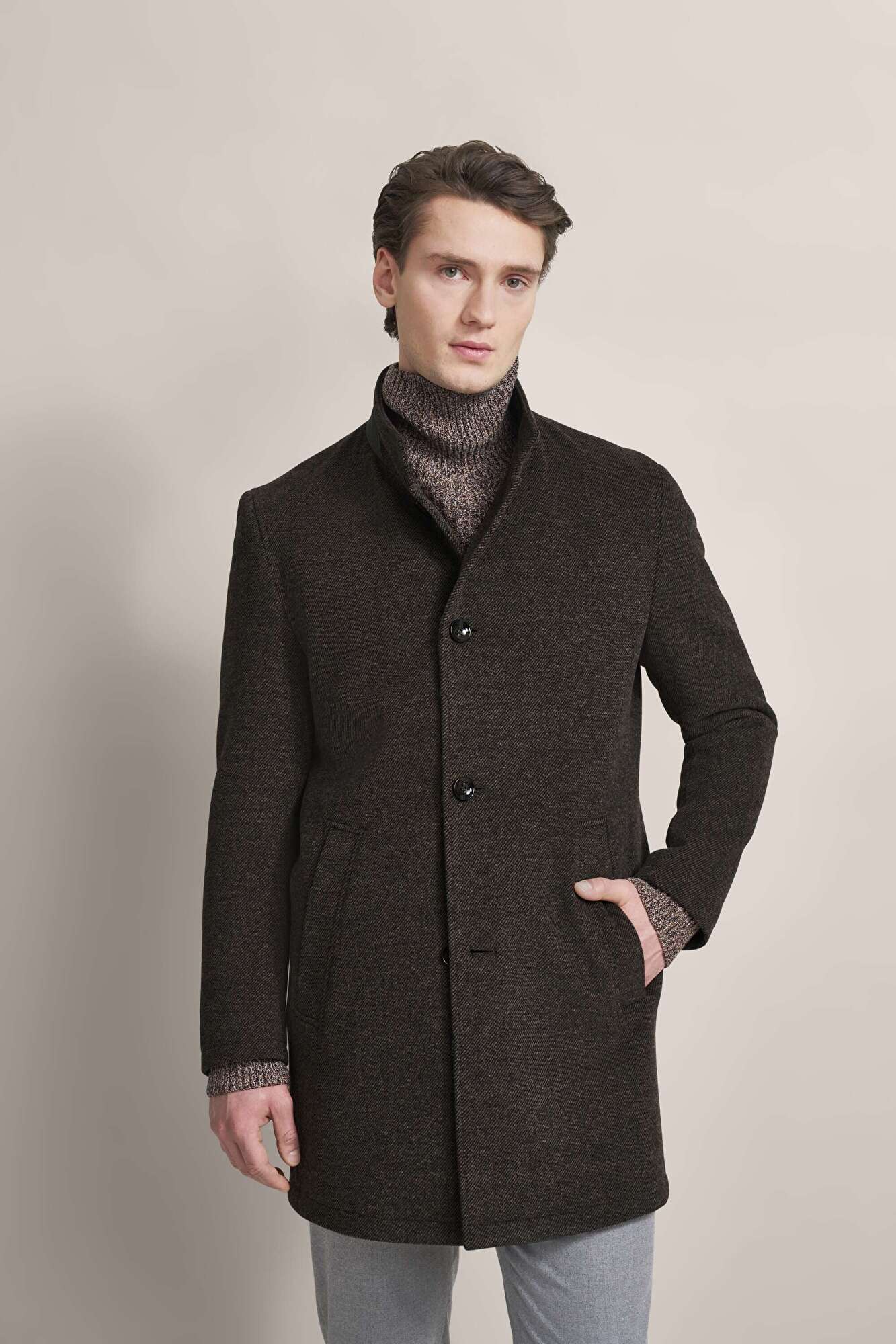 Cognac wool coat online