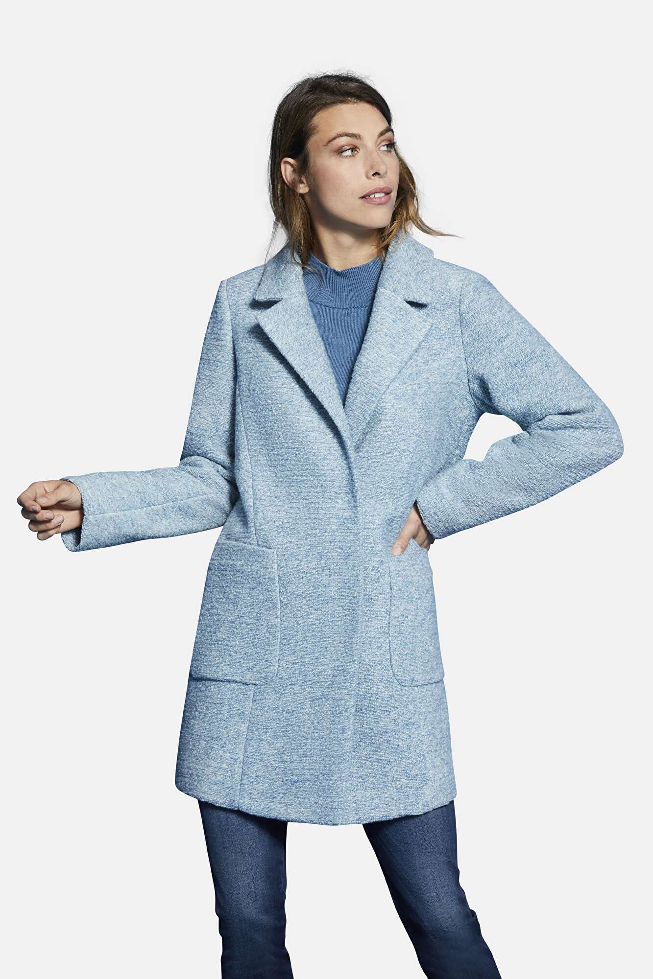 Light blue peacoat outlet women's