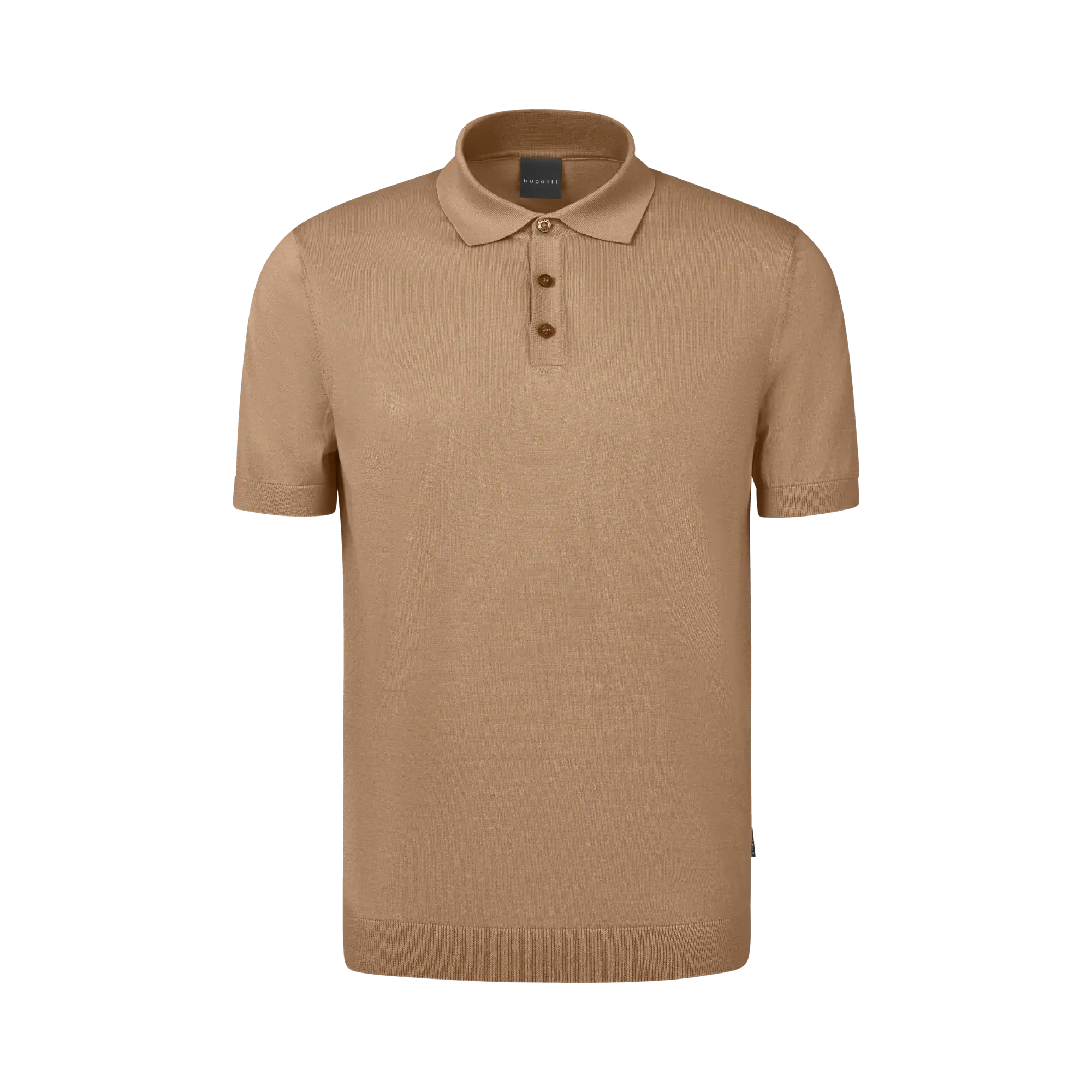 Polo mit Knopfleiste in taupe - Ansicht: Büste Front