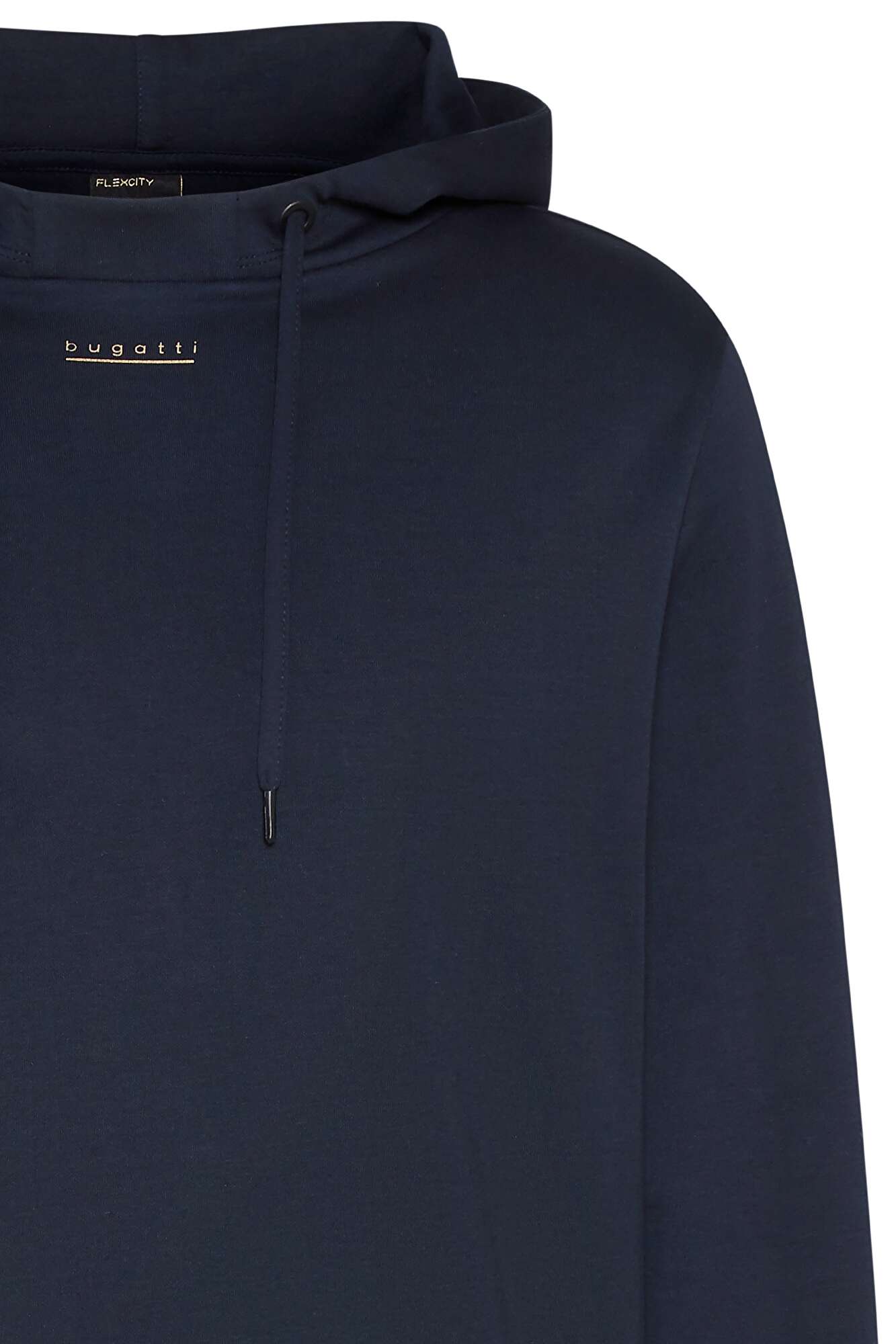 Hooded sweatshirt With small in navy | gold bugatti in print logo