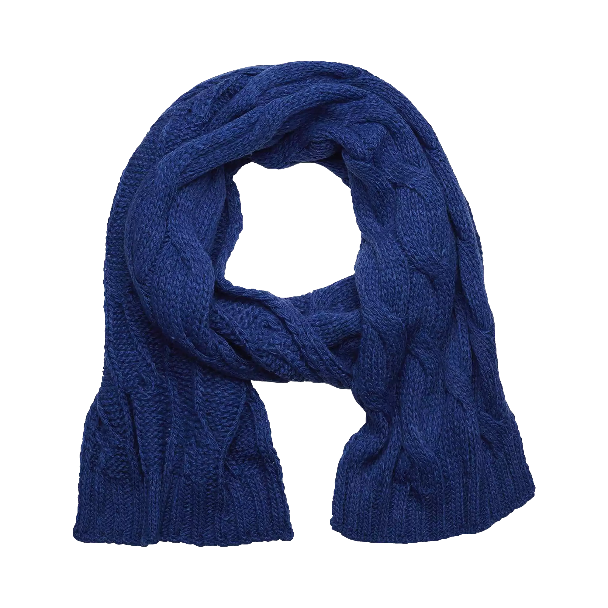 Strickschal in einem weichem Material in blau - Ansicht: Büste Front