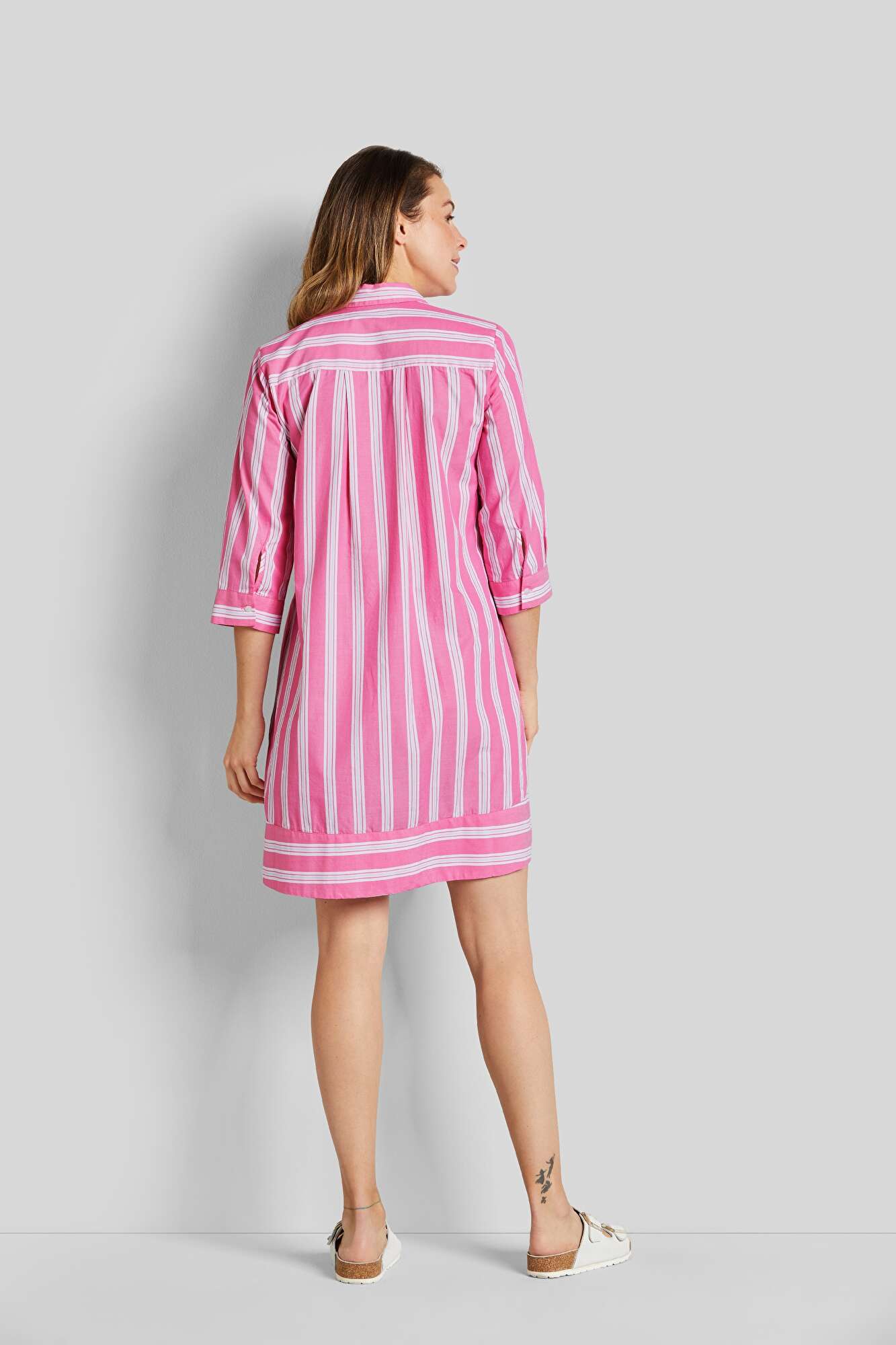 moderner Blusenkleid mit in bugatti pink Streifenoptik |