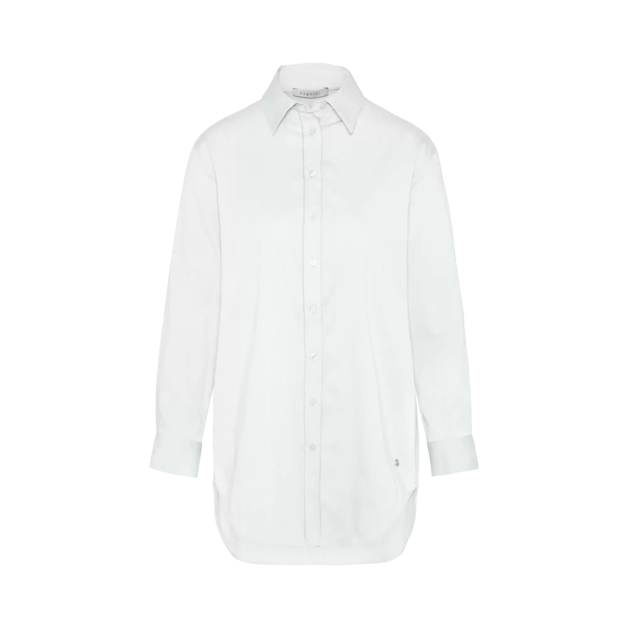 Hemdbluse aus elastischer Baumwollware in weiß