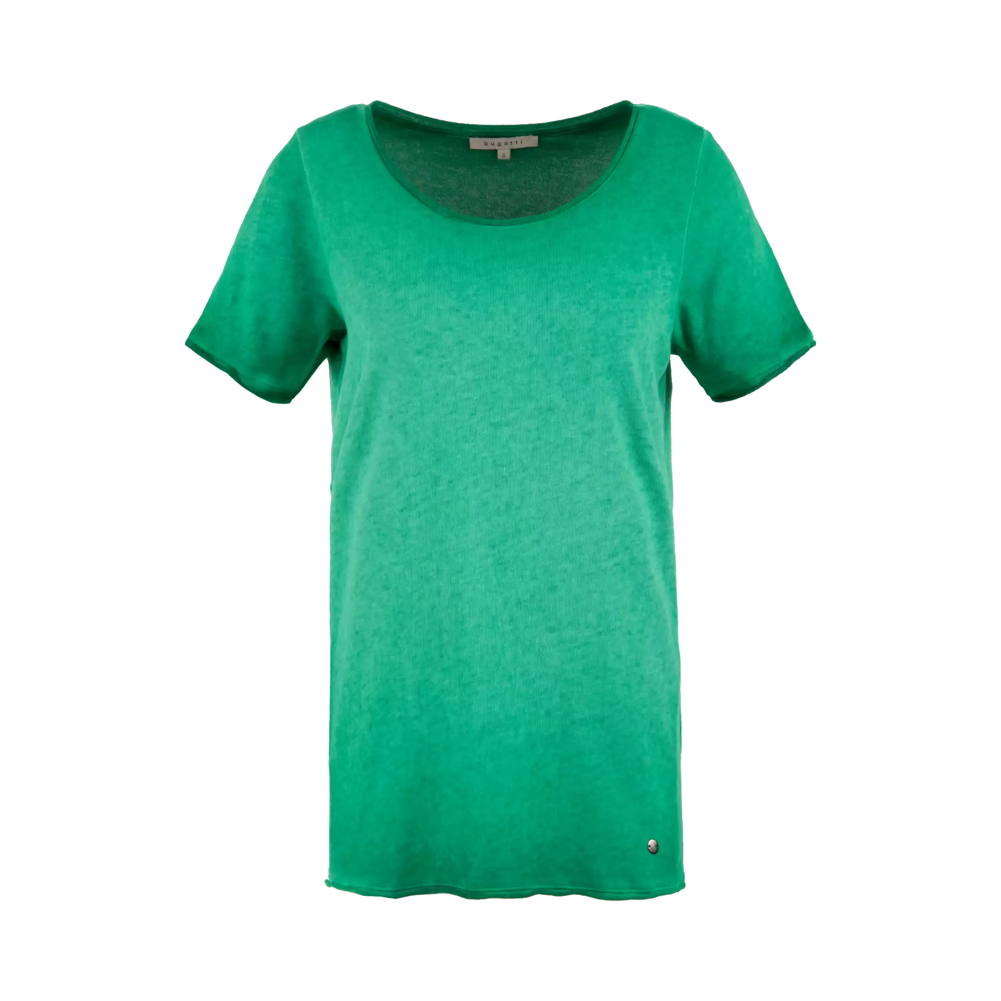 T-shirt bugatti mit | mint Rundhals verwaschener Optik in leicht