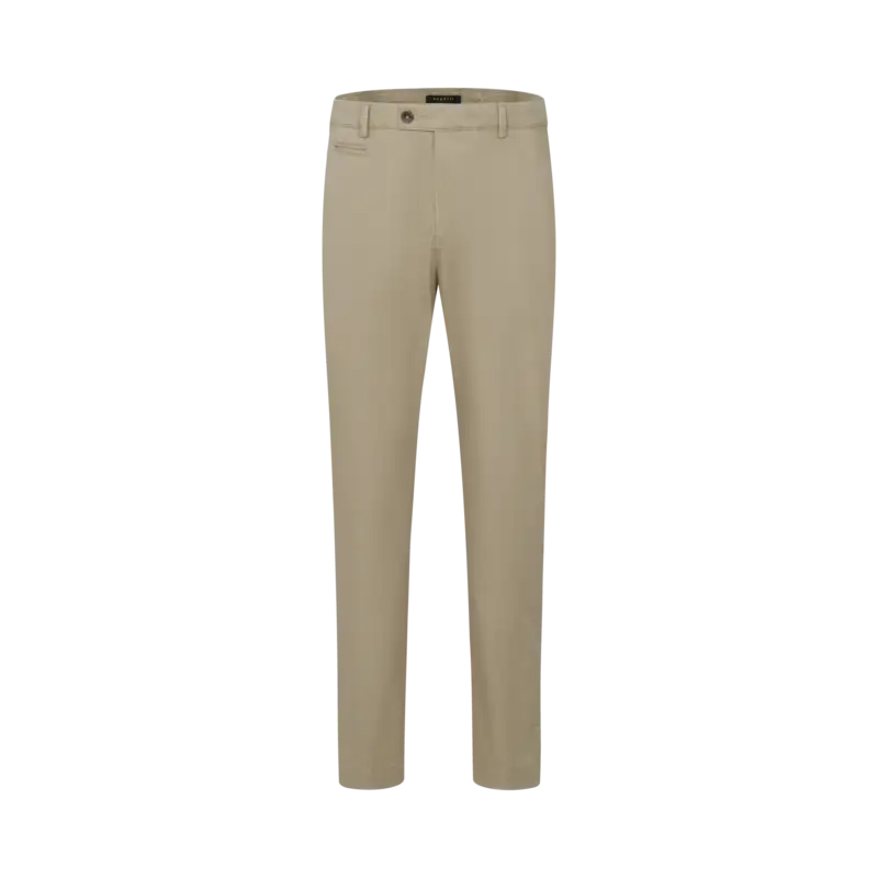 Chino mit Stretchfunktion in beige - Ansicht: Büste Front